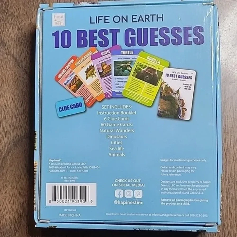 Hapinest Life On Earth 10‎ Best Guesses Card Game, Ages 5+, NEW